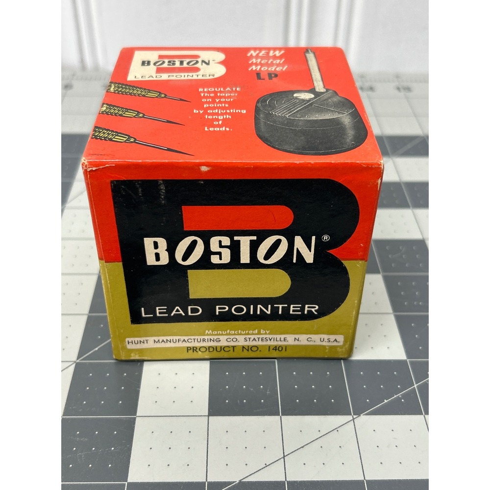 Vintage Boston Lead Pointer Model LP 1401 Metal Drafting Sharpener with Box USA